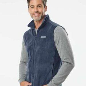 NEW Columbia Granite Mountain Fleece Vest Men’s Medium Blue XM1024 Sleeveless